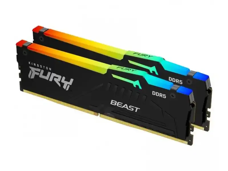 Memorija DDR5 64GB (2x32GB) 5600MHz Kingston Fury Beast RGB KF556C36BBEAK2-64 Slika 1