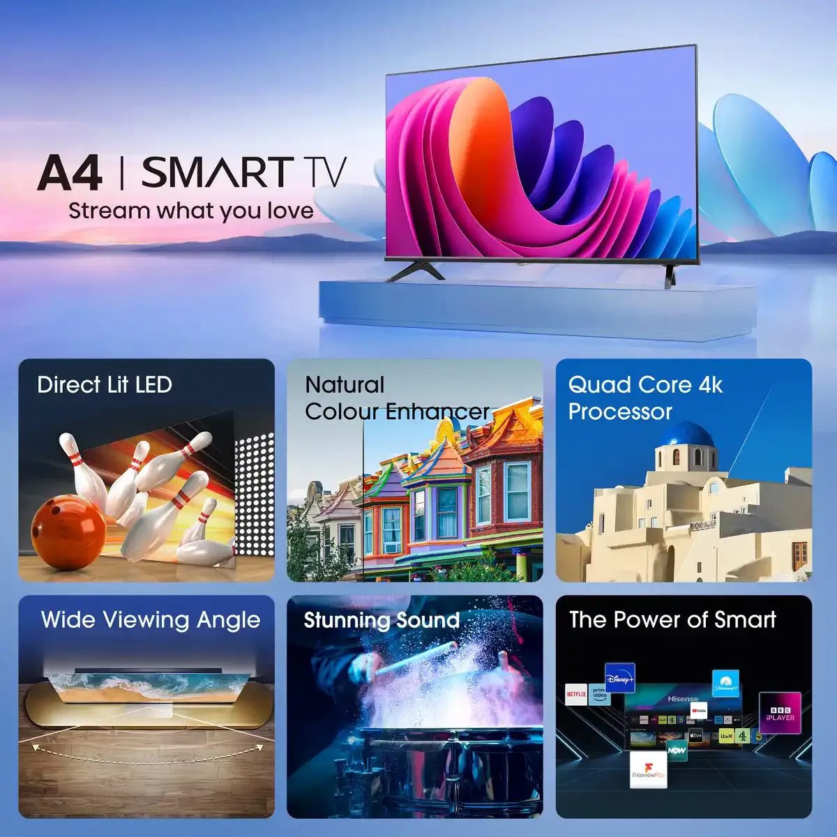 SMART LED TV 32 Hisense 32A4N 1366x768/HD Ready/DVB-T/T2/C/S/S2 Slika 5