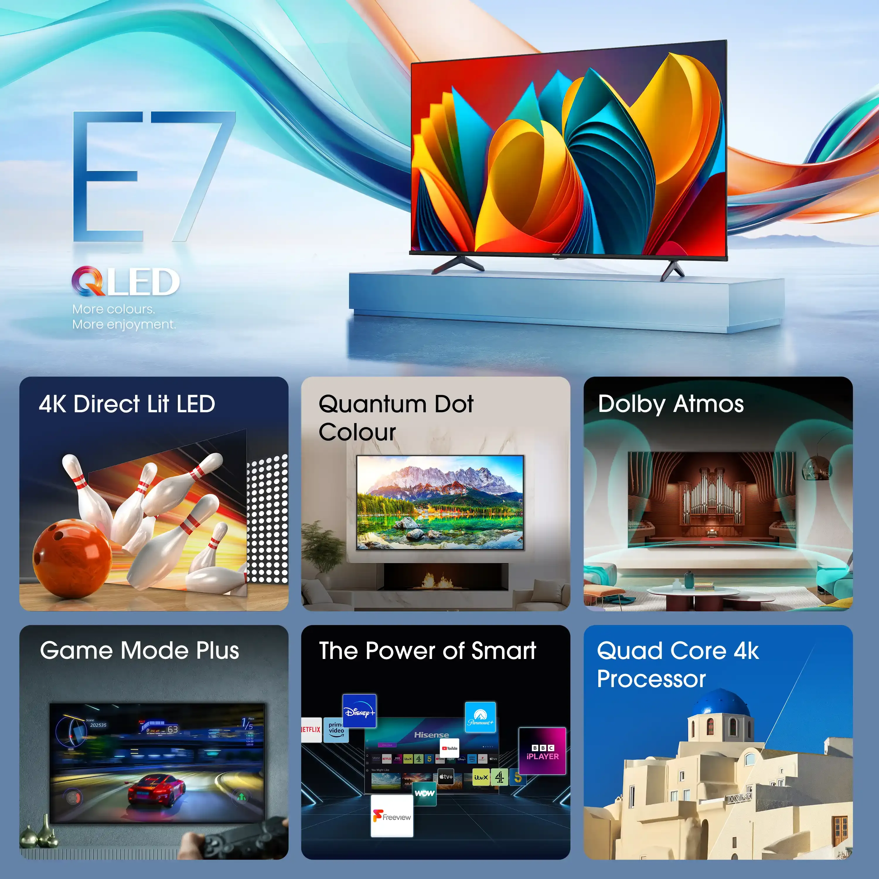 SMART QLED TV 50 Hisense 50E7NQ 3840x2160/UHD/4K/DVB-T2/S2/C Slika 3
