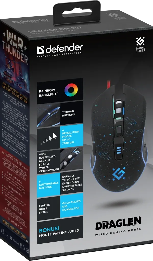 Gaming Miš Defender Draglen GM-907 7200dpi Slika 3