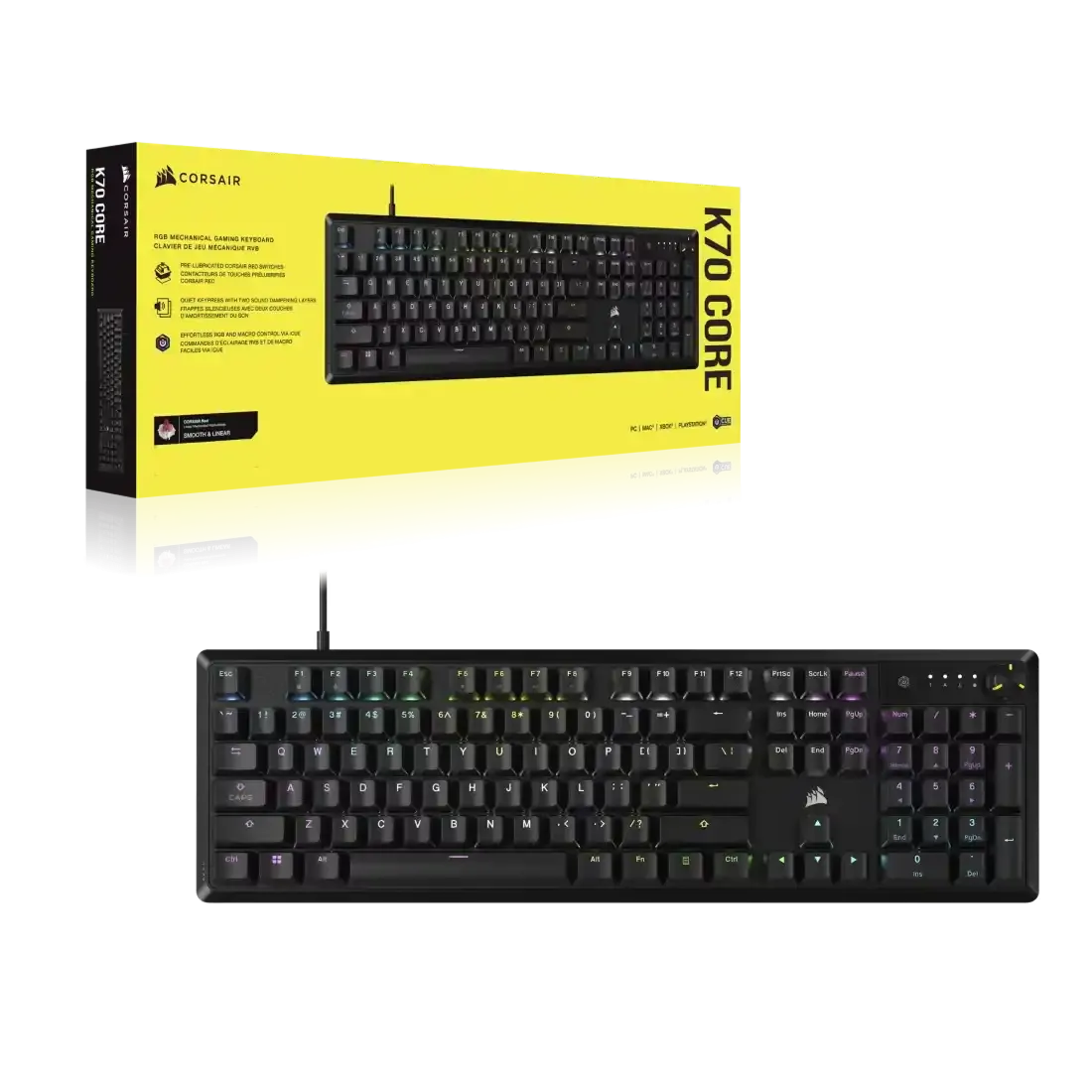 Tastatura Corsair K70 CORE crna CH-910971E-NA Slika 2