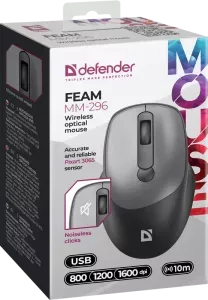 Bežični miš Defender Feam MM-296 sivi Slika 3