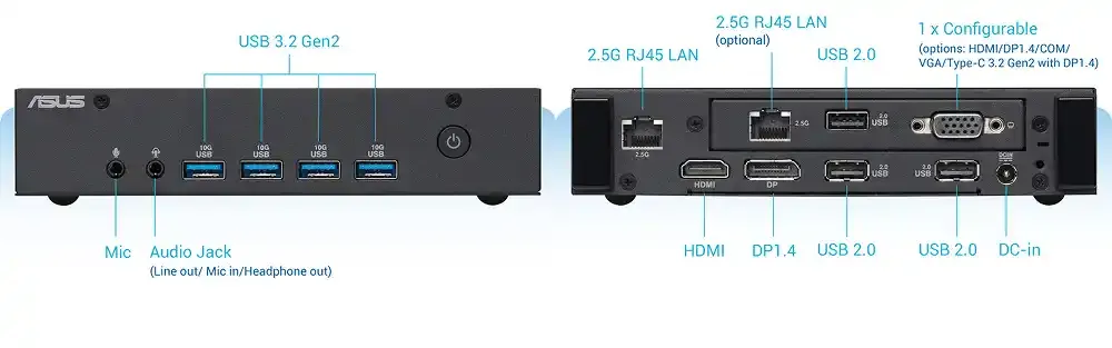 Mini PC Asus PN43-B 2S N100 DDR4/SSD M.2/DP/HDMI/WiFi6/BT5.2 90MR0172-M00030 Barebone Slika 2