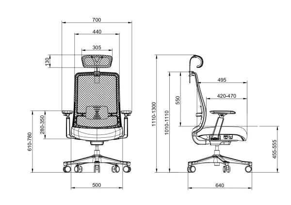 Ergonomska kancelarijska stolica UGD Chief Gray Slika 4
