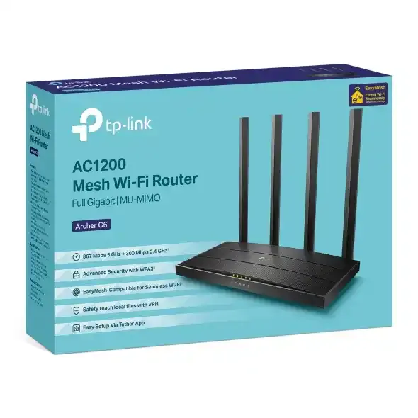 Wireless Router TP-Link Archer C6 AC1200/Mesh/ext x 4/2.4-5Ghz/1WAN/4LAN Slika 4