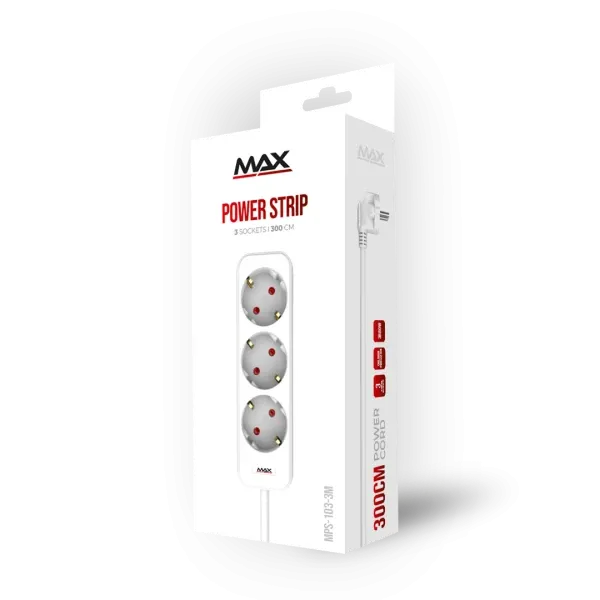 Produžni kabl 3 utičnice 3m Max MPS-103-3M Beli Slika 2