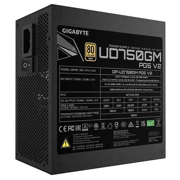Napajanje 750W Gigabyte GP-UD750GM PG5 V2 Gold- modularno Slika 3