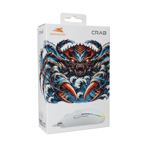 Miš Baracuda CRAB 3600DPI/6D/Optički/RGB/Bela Slika 4