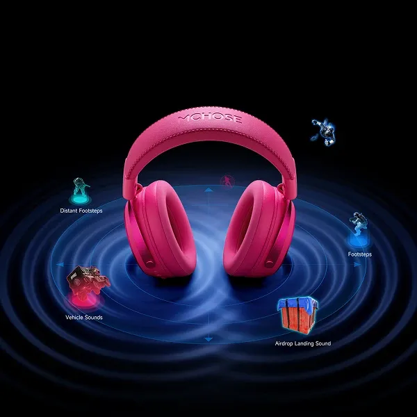 Bežične gaming slušalice MCHOSE X9 rose red Slika 2