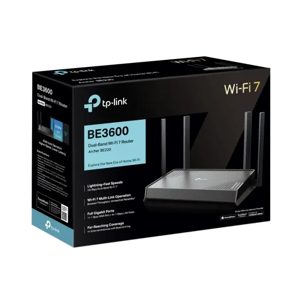 Wireless ruter TP-Link Archer BE220 WiFI 7 Dual-band 3.6Gbs Slika 2
