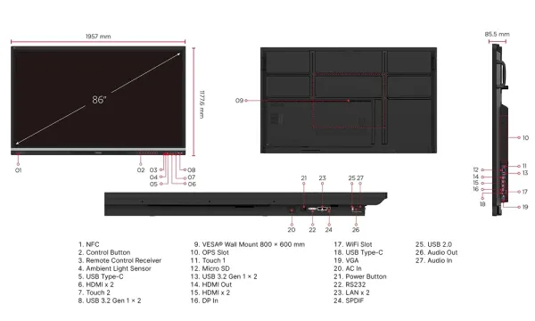 Interaktivan tabla Viewsonic IFP8651 Slika 2