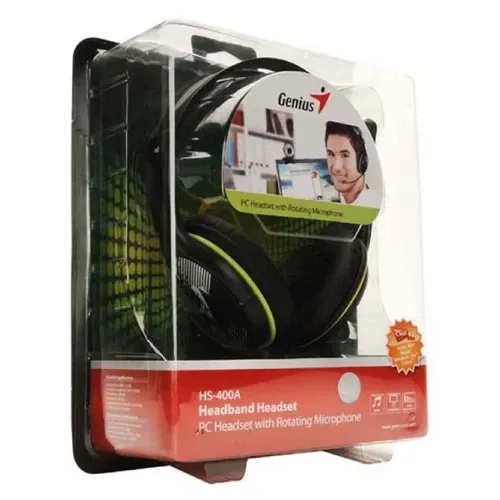 Slušalice sa mikrofonom Genius HS-400A + Single jack zelene Slika 2