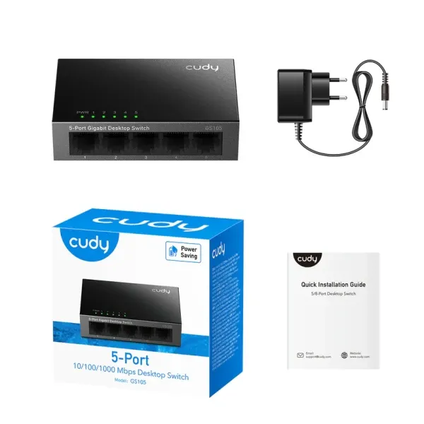 Svič 10/100/1000 5-port Cudy GS105/ Metalno kućište Slika 4