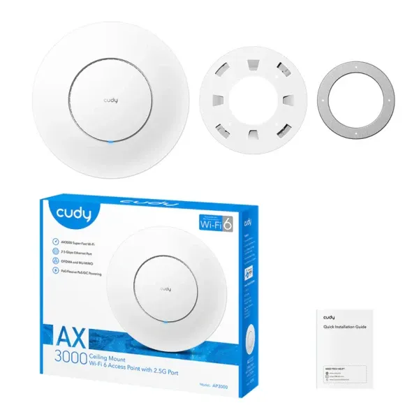 Wireless Access Point Cudy AP3000/AX3000 WiFI 6 2.5G/Plafonsko-zidno kućište Slika 3