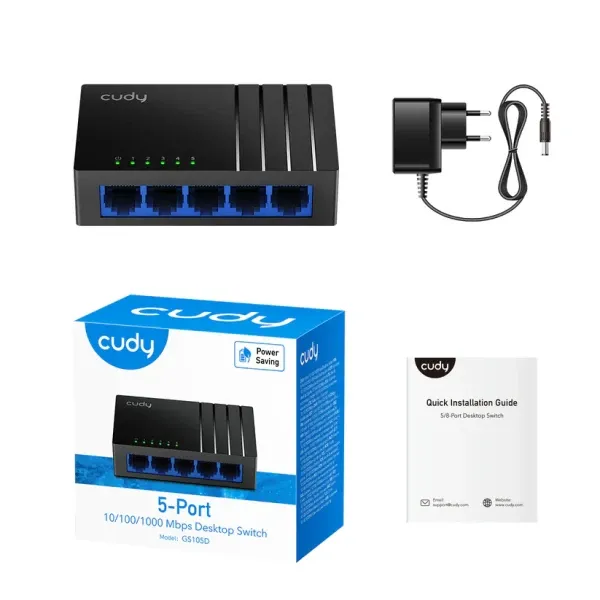 Svič 10/100/1000 5-port Cudy GS105P/ 4 PoE+ port 36W Slika 2