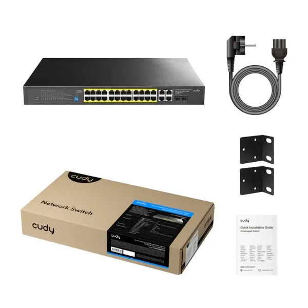 Svič 10/100/1000 24-port Cudy GS1028EPS2 Light Managed PoE+ sa 2x SFP 200W Slika 2