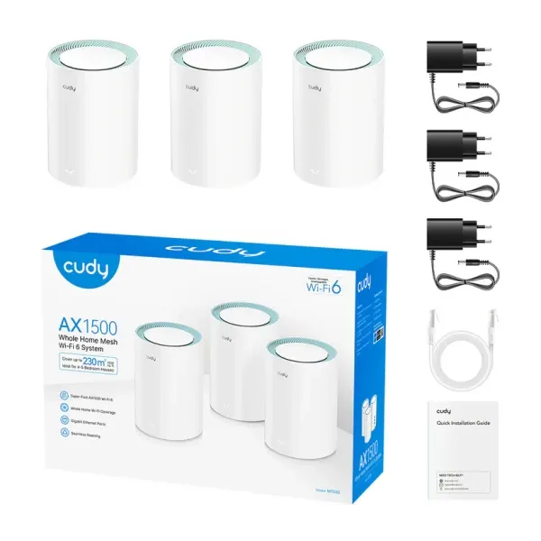 Whole Home Wi-Fi 6 Gigabit Mesh System Cudy M1500 AX1500 Dual Band(3-Pack) Slika 2