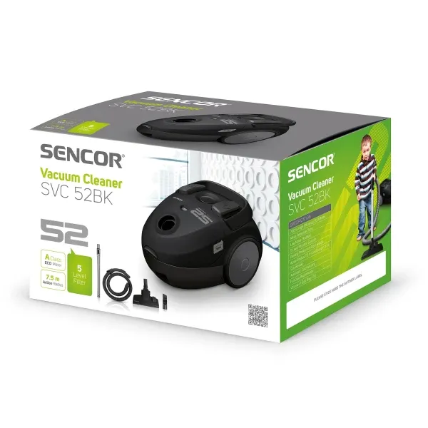 Usisivač Sencor sa kesom SVC 52BK-EUE3/zapremina 1.5L/snaga 700W/crna Slika 2