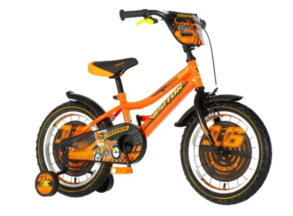 Dečija bicikla Visitor moto cross 16/pomoćni točkići/narandžasta Slika 4