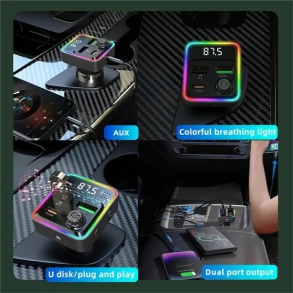 FM Transmiter i punjač Kettz Floyd Bluetooth/2xUSB QC3.0/Type-C PD30W/LED Slika 2