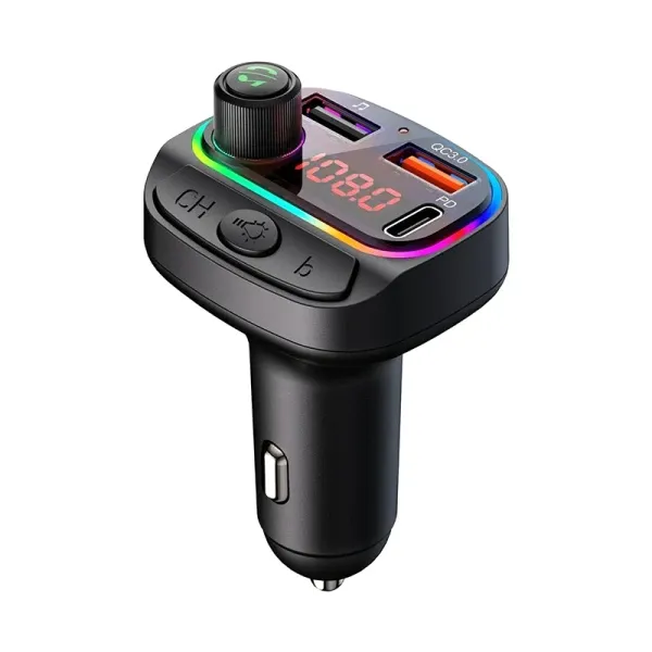 FM Transmiter i punjač Kettz Paya Bluetooth/2xUSB QC3.1/Type-C/LED Slika 1