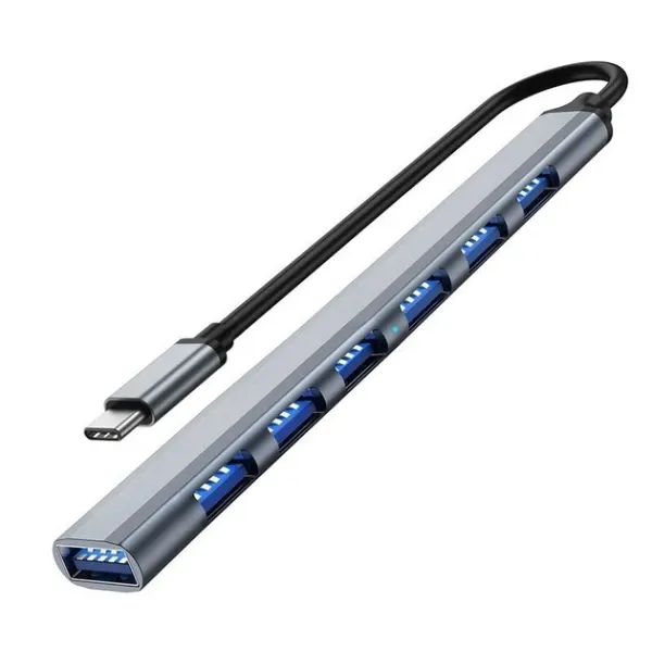 USB HUB tip1 na 5xHUB 3.0+3xTip C+sd/mictro sd+audio metal Slika 1