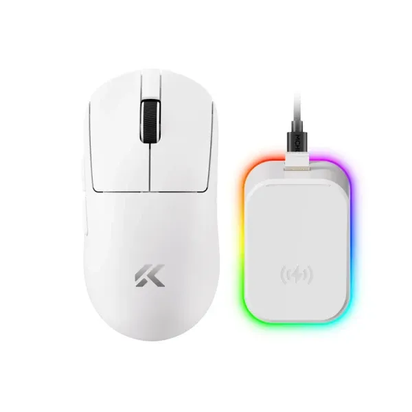 Bežični gaming miš MCHOSE A7 V2 Ultra Plus White /PAW 3950 TI/8K Hz/Omron Mechanical Slika 1