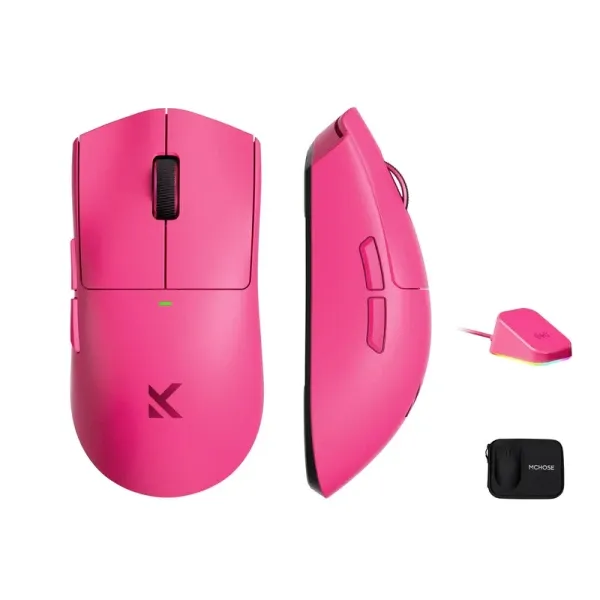 Bežični gaming miš MCHOSE K7 Ultra Rose Red /PAW 3950/8K Hz/Omron Mechanical Slika 1