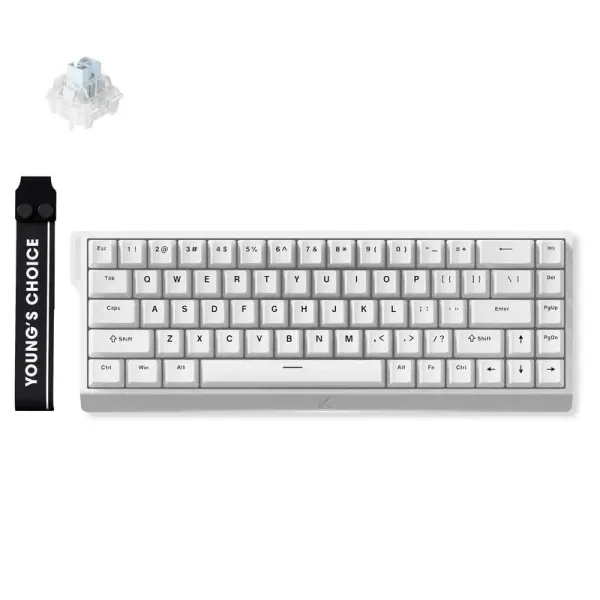 Gaming tastatura MCHOSE Ace 68 White No RGB/Ice Blue Magnetic switch Slika 1