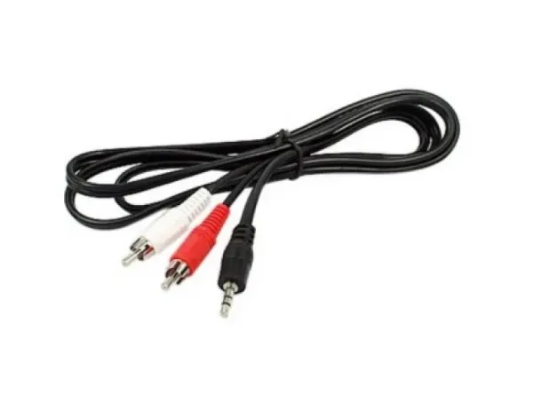 Audio adapter E-green 3.5mm stereo (m) - 2xrca (m) 5m crni Slika 1