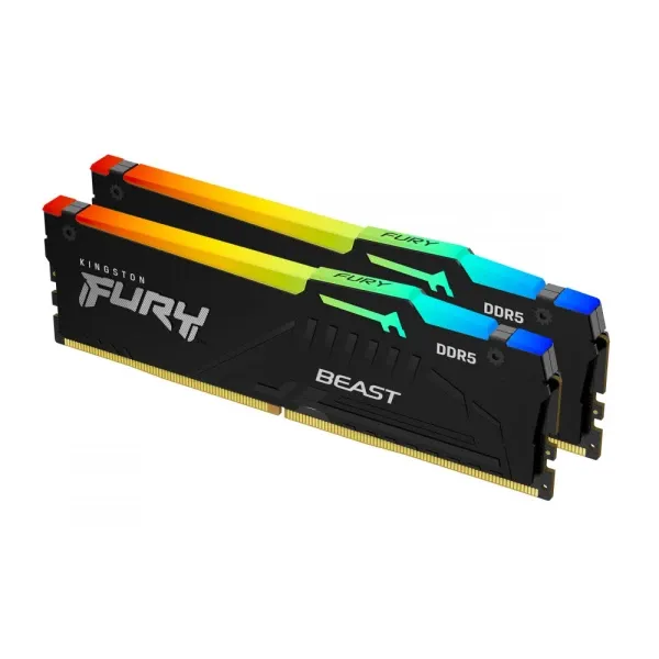 Memorija DDR5 32GB (2x16GB) 6400MHz Kingston Fury Beast RGB KF564C32BBEAK2-32 Slika 1
