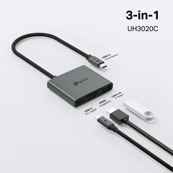 Docking TP-Link UH3020C USB Type-C 3-Port 100W Slika 4