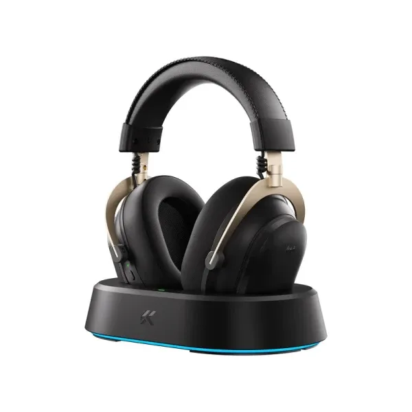 Bežične gaming slušalice MCHOSE V9 Turbo 60mm/Tri-mode/2000mAh/Black gold + Charging Dock RGB Slika 1