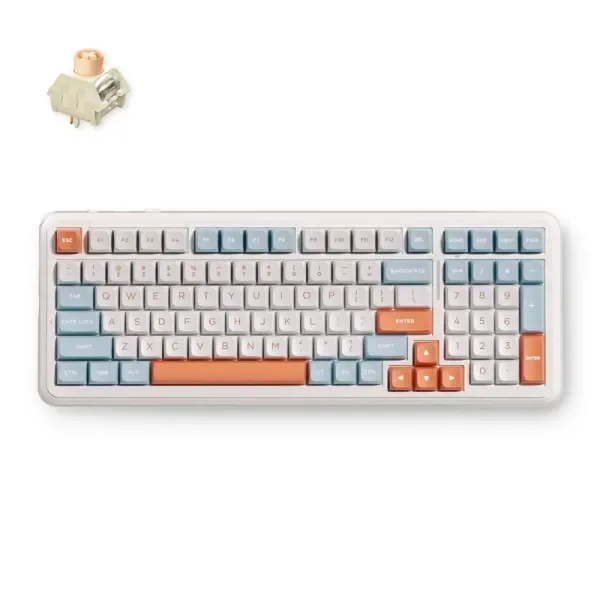 Bežična gaming tastatura MCHOSE K99 V3 Mehanička/Horizont orange/Icy Creamsicle Switch Slika 1