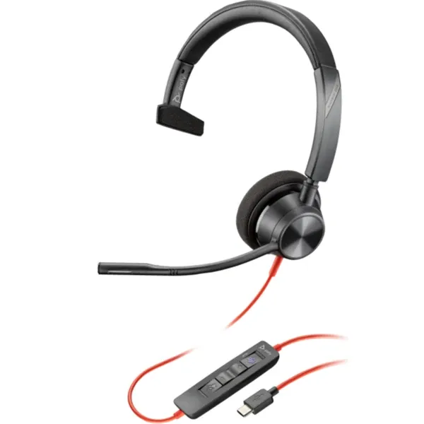 Slušalice sa mikrofonom Poly Blackwire 3310 Mono USB-C Headset with USB-C to USB-A Adapter 8X216AA Slika 1