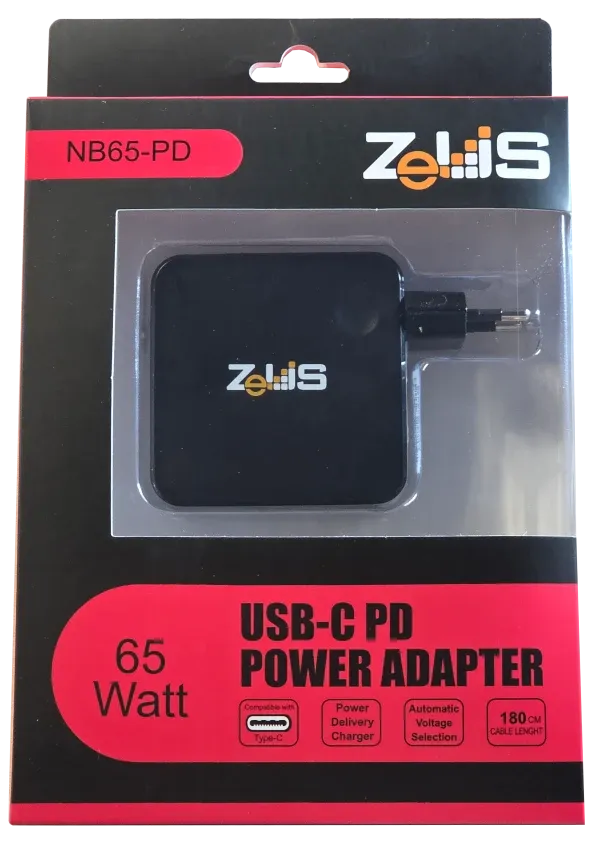 Punjač univerzalni ZEUS ZUS-NB65 PDC USB-C 65W za laptop,tablet,smart phone Slika 1