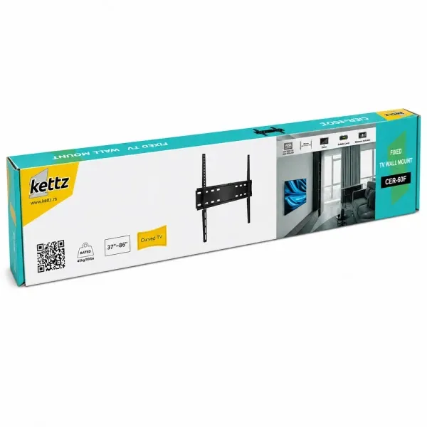 Nosač za TV Kettz CER-60F 37-86/vesa max 600x400/45kg/fiksni Slika 4