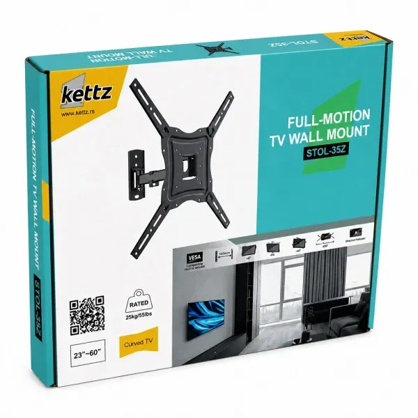 Nosač za TV Kettz STOL-35Z 23-60/vesa max 400x400/25kg/zglobni Slika 4