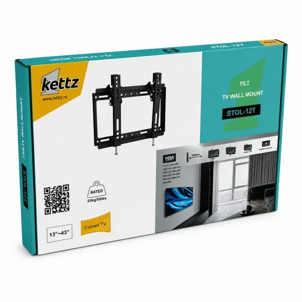 Nosač za TV Kettz STOL-12T 13-43/vesa max 200x200/30kg/podesivi Slika 3