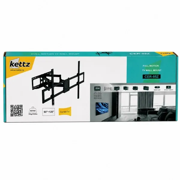 Nosač za TV Kettz CER-55Z 60-120/vesa max 900x600/70kg/premium/zglobni Slika 4