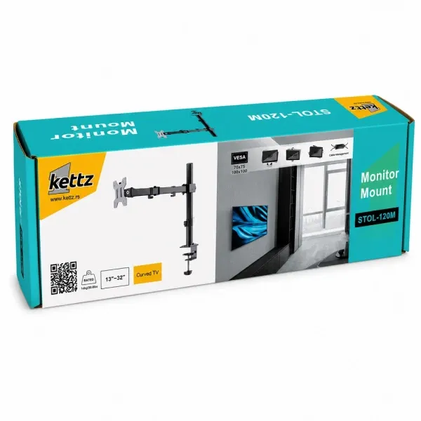 Nosač za TV Kettz STOL-120M 13-32/vesa max 100x100/10kg/stoni Slika 4