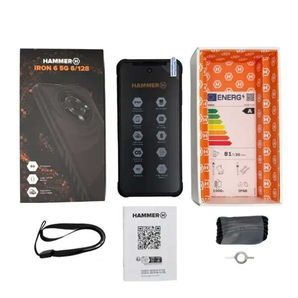 Mobilni telefon Hammer IRON 6 5G 6GB/128GB Black IP69K Slika 3