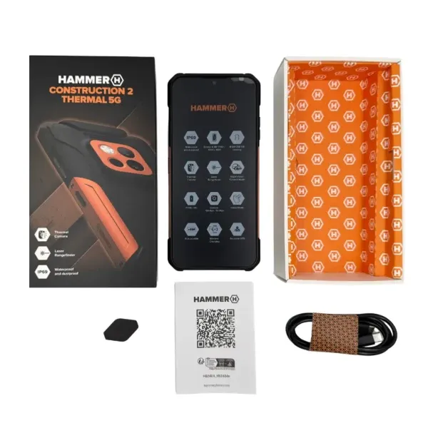 Mobilni telefon Hammer CONSTRUCTION 2 5G 8GB/256GB Orange IP69K Slika 3