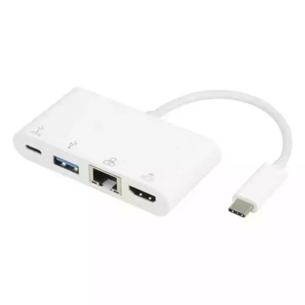 E-Green Adapter USB 3.1 Tip C(M) - HDMI+USB 3.0+Tip C+RJ45(F) Slika 1