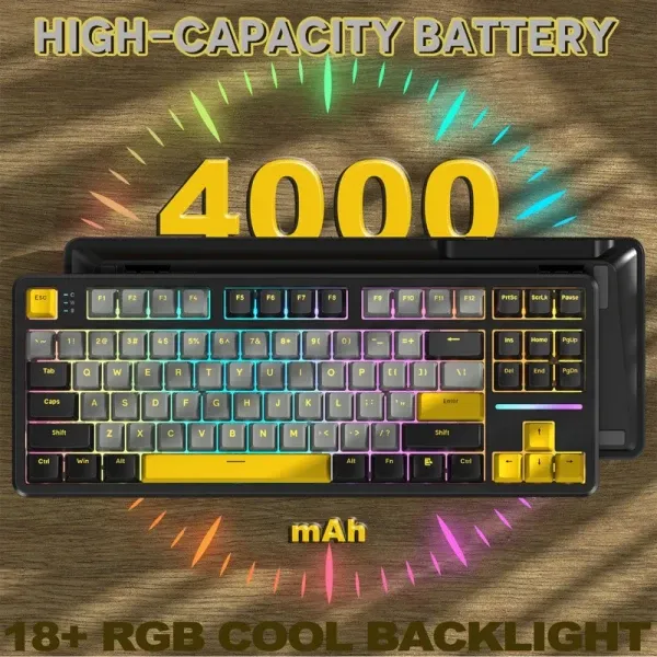 Bežična gaming tastatura Attack Shark X87 Mehanička/TriMode/4000mAh/Hot Swap/Star Black Slika 4