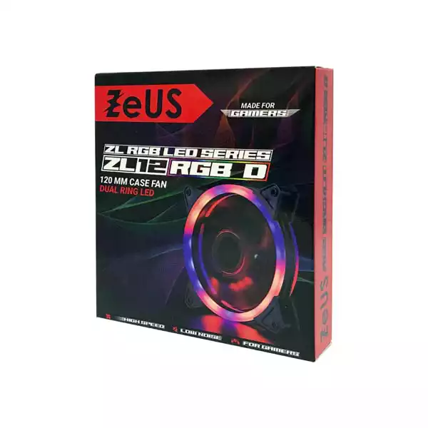 Case Cooler 120x120 ZEUS Dual Ring RGB fan Slika 2