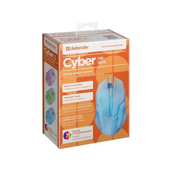 Miš Defender Cyber MB-560L 1200dpi 7Colors Beli Slika 2