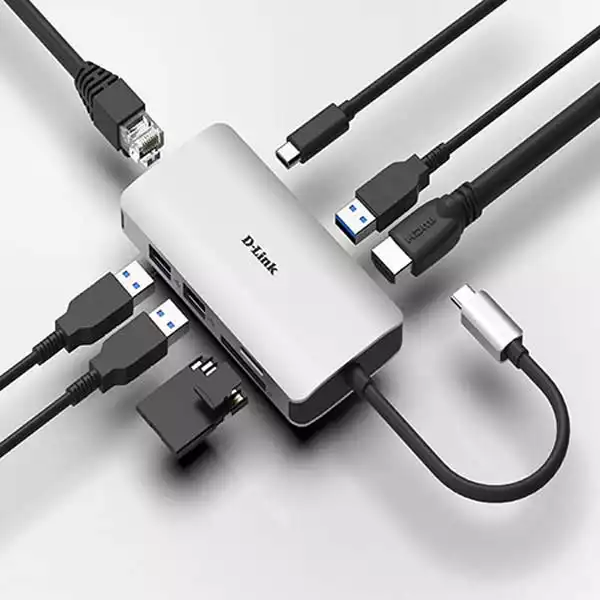 USB HUB DLink DUB-M810 USB-C HDMI 4K/USB A 3.0x3/RJ45/SD-microSD Slika 4