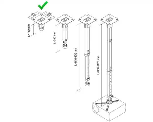 Nosač za projektor plafonski VEGA CM 25-160 Slika 2