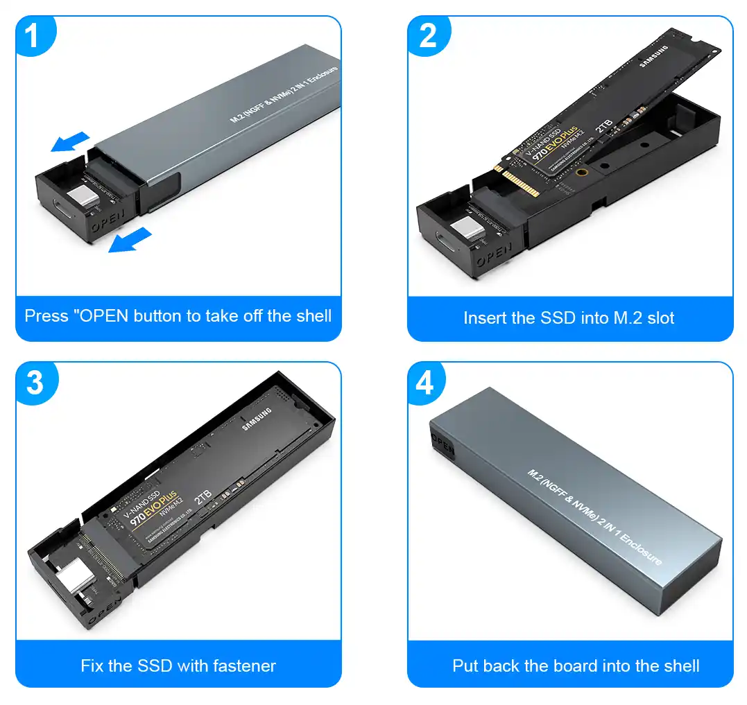 Kućište aluminijumsko Zeus HY2071 za M.2 NVME USB 3.0/3.1 Slika 2